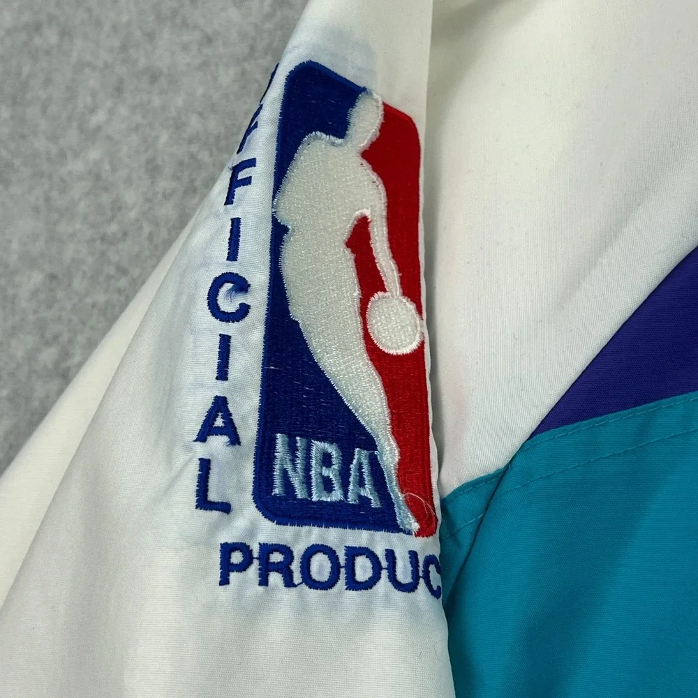 VTG Logo Athletic Charlotte Hornets Sharktooth Windbreaker Jacket Men's XL 90s** - Picture 6 of 16